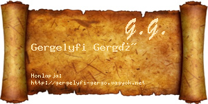 Gergelyfi Gergő névjegykártya